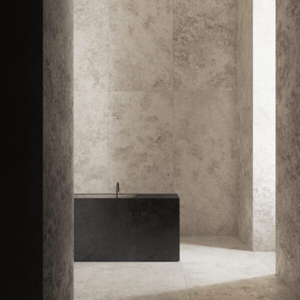 Carrelage effet pierre, Pietra del Giura chez Piastrella - salle de bain sol et mur