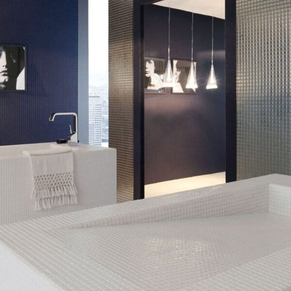 Carrelage Bardelli Anthologhia chez Piastrella - salle de bain blanche