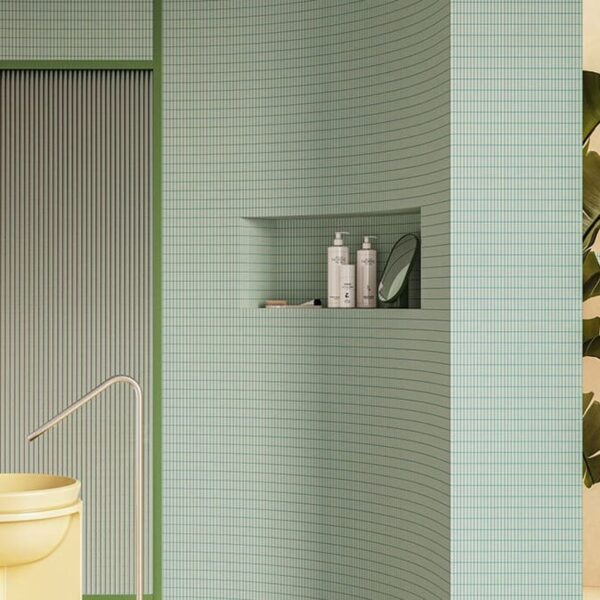 Carrelage Bardelli Pastelli chez Piastrella - niche de douche petit format vert
