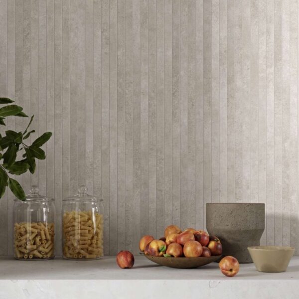 Carrelage effet béton, Linea Minerale chez Piastrella - crédence de cuisine, coloris Silver
