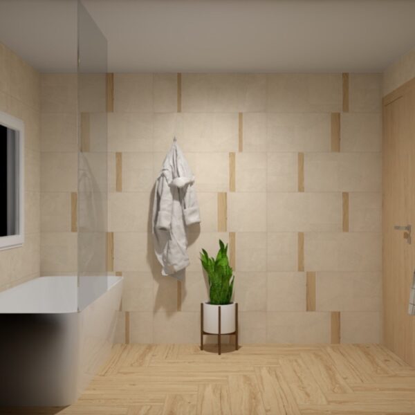 Carrelage effet béton, Urbanstone chez Piastrella - salle de bain coloris Beige