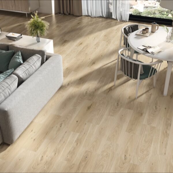 Carrelage effet bois, Cuban Oak chez Piastrella - salon salle à manger coloris Almond