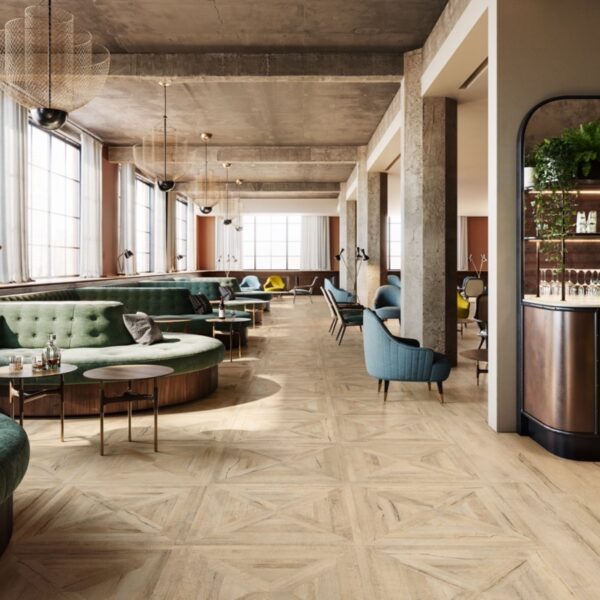 Carrelage effet bois, Memorie Lignée chez Piastrella - restaurant coloris Charme 01