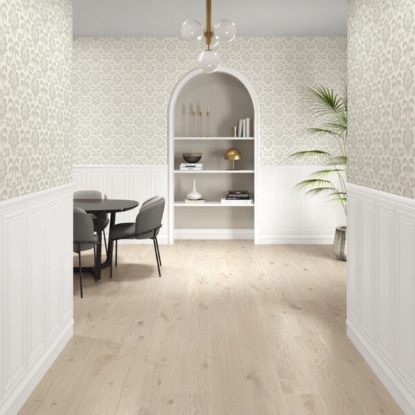 Carrelage effet boiserie, Contes Modernes chez Piastrella - couloir voûté motif damassé