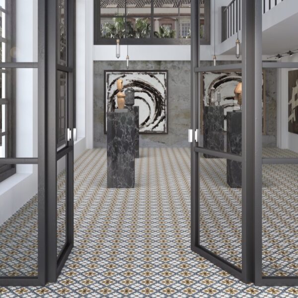 Carrelage effet carreau de ciment, Flora Contemporaine chez Piastrella - galerie motif géométrique