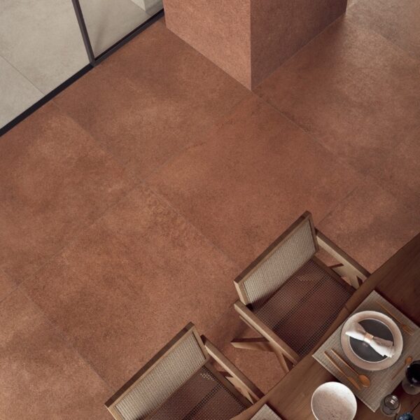 Carrelage effet béton, Arketipo chez Piastrella - salle à manger, coloris Cotto