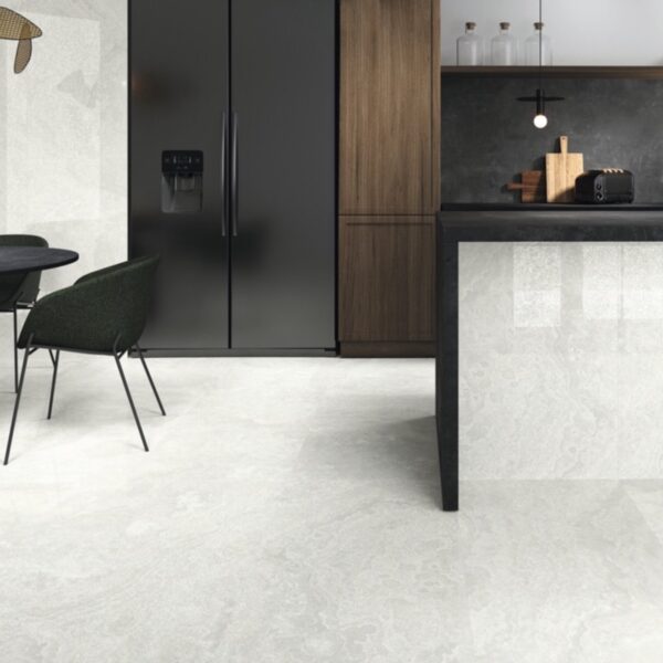 Carrelage effet marbre, Gemma Bianca chez Piastrella - cuisine coloris Blanc