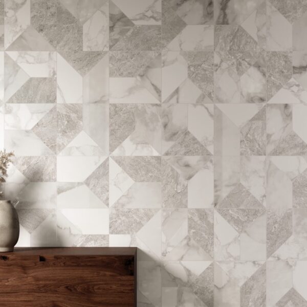 Carrelage effet marbre, Haute chez Piastrella - mosaïque murale motif Dolphin
