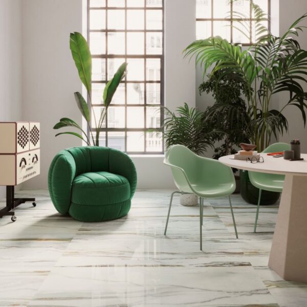 Carrelage effet marbre, Marmo Stellare chez Piastrella - salon coloris Marble Emerald