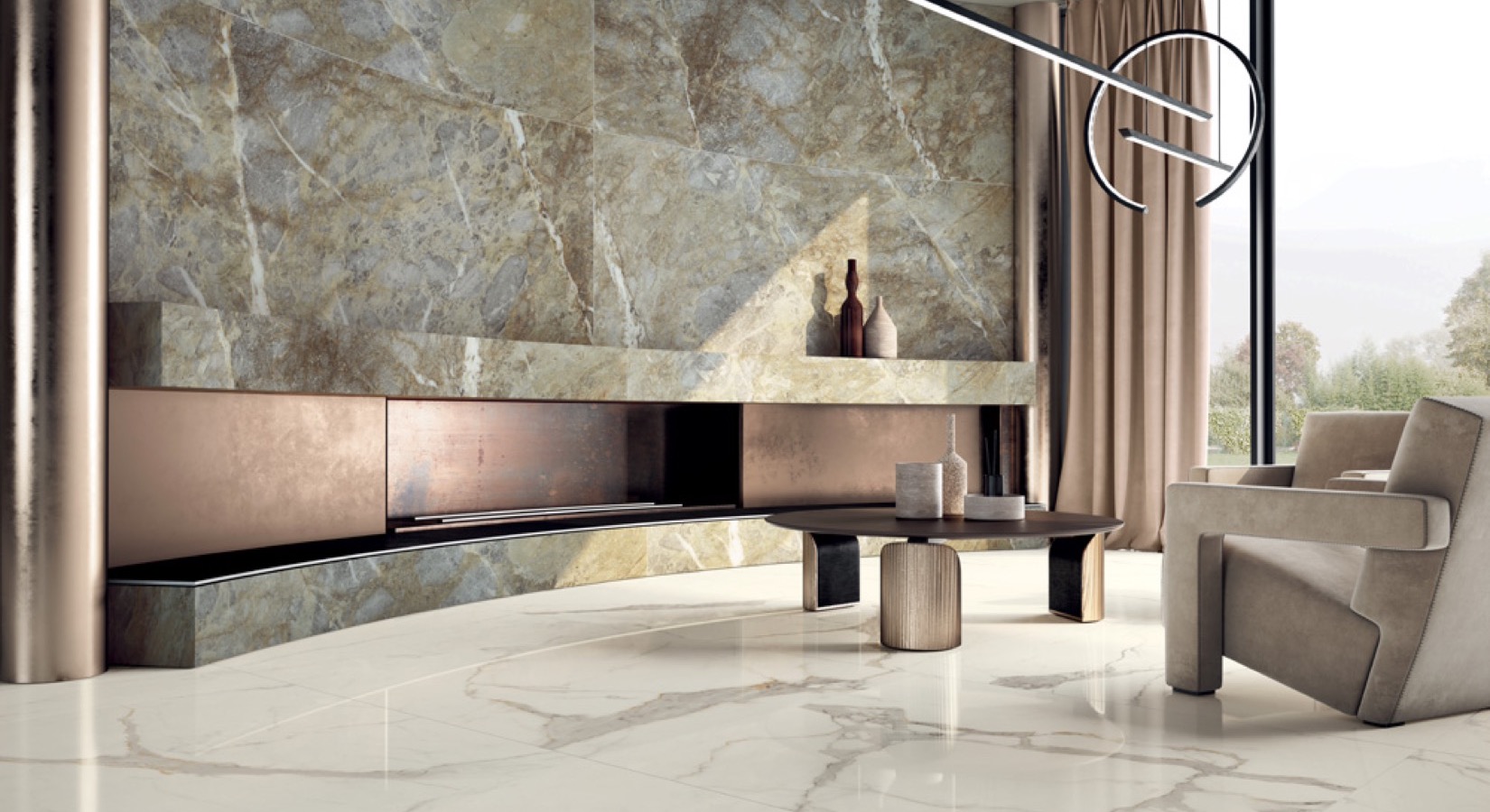 Focus sur Cotto d'Este : la marque italienne qui a réinventé le grès cérame 1 Carrelage Cotto d'Este chez Piastrella, collection Starlight effet marbre poli miroir
