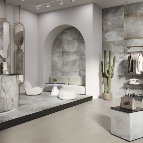 Carrelage effet métal, Oxide Reef chez Piastrella - accueil boutique, sol et mur coloris Blanc