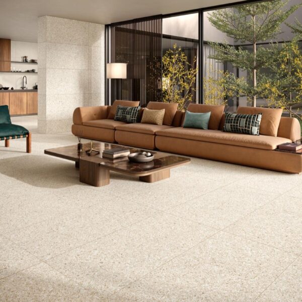 Carrelage effet terrazzo, Broken Matter chez Piastrella - salon coloris White