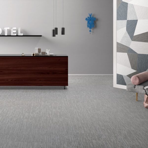 Carrelage effet tissu, Arte Digitale chez Piastrella - hall d'accueil, coloris Grey et Mix