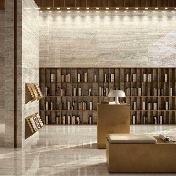 Carrelage effet travertin, Travertino Augusto chez Piastrella - bibliothèque coloris Beige