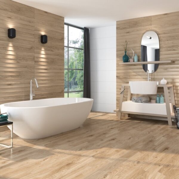 Carrelage uni, Bianco Assoluto chez Piastrella - salle de bain finition Relief