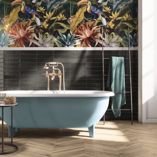 Carrelage effet zellige, Fluid Concrete chez Piastrella - salle de bain coloris Graphite