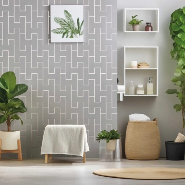 Carrelage effet zellige, Harmony chez Piastrella - mur de salle de bain en coloris Grey