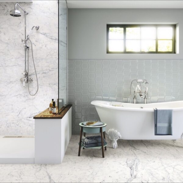 Carrelage hexagonal relief, Cadre Architectural chez Piastrella - salle de bain marbre coloris Turquoise