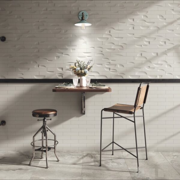 Carrelage relief 3D, Motif Infini chez Piastrella - mur de bar coloris Pumice